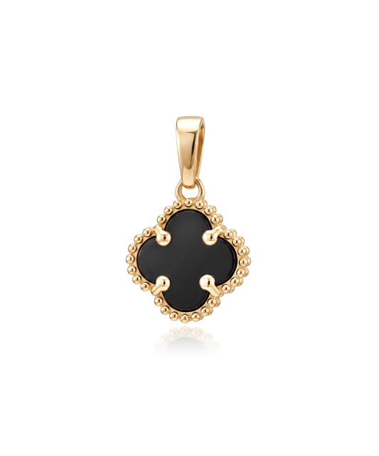 Gold pendant with onyx