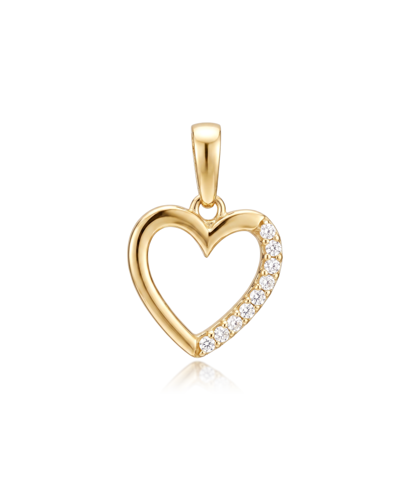 Gold pendant with zircons "heart"