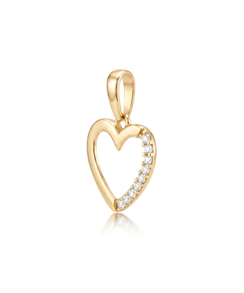 Gold pendant with zircons "heart"