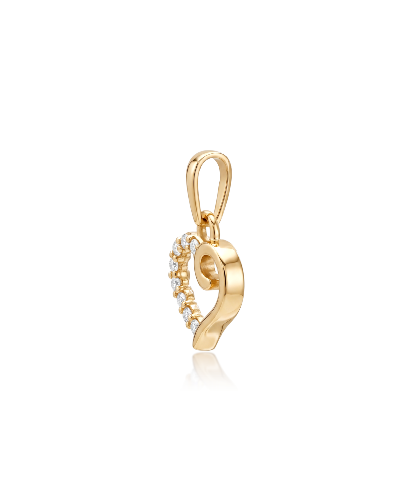 Gold pendant with zircons "heart"