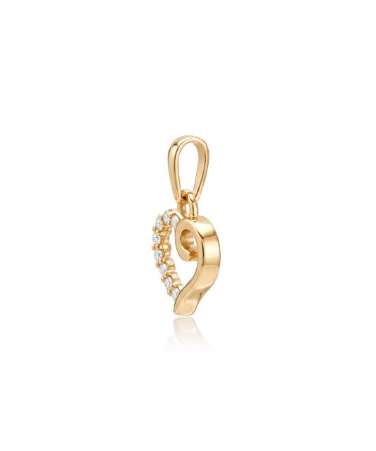 Gold pendant with zircons "heart"