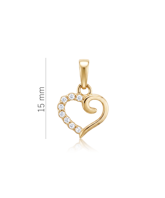 Gold pendant with zircons "heart"