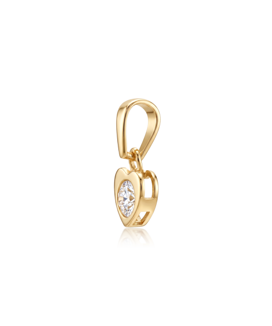 Gold pendant with zirconium "heart"