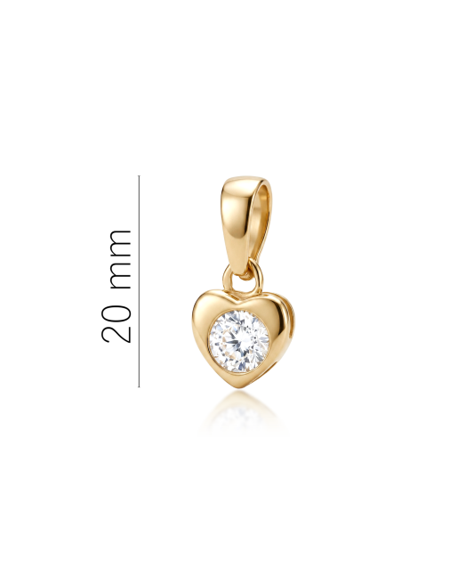 Gold pendant with zirconium "heart"