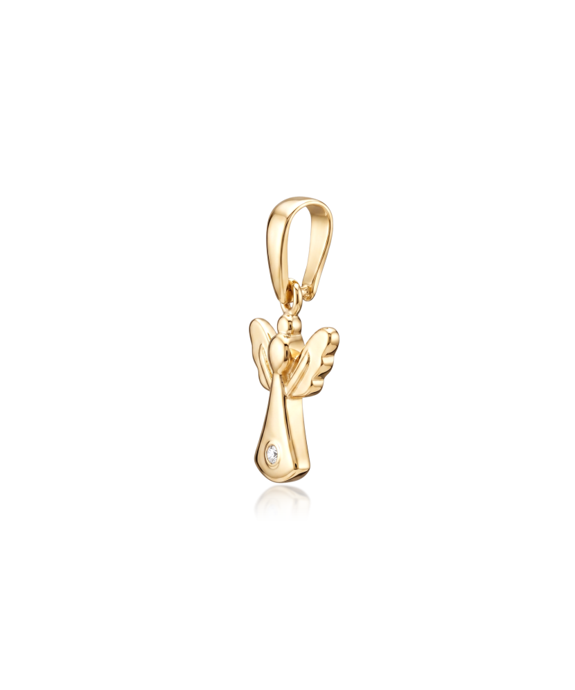 Gold pendant with zirconium "angel"