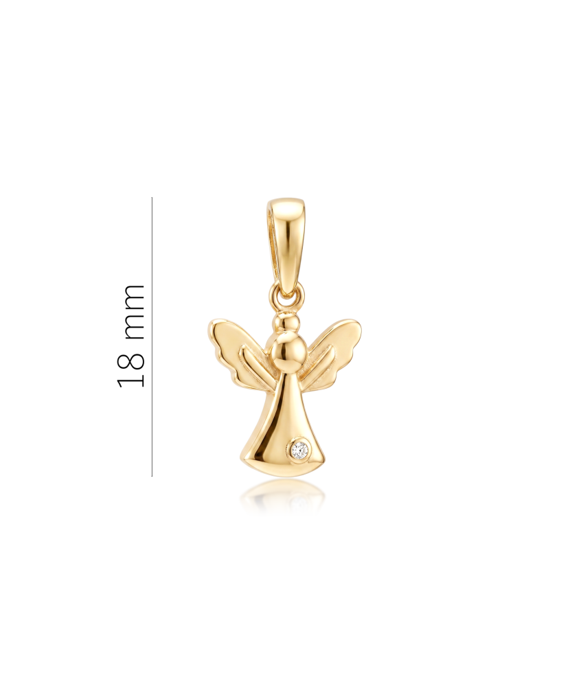 Gold pendant with zirconium "angel"