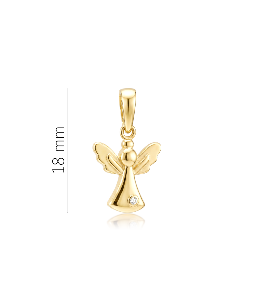 Yellow gold pendant with cubic zirconia “Angel”