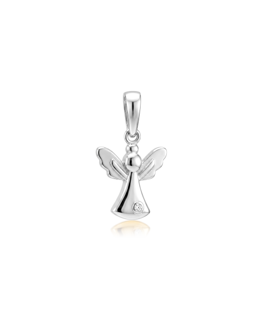 White gold pendant with cubic zirconia “Angel”
