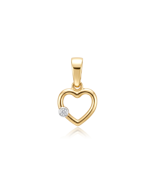 Gold pendant with zirconium "heart"
