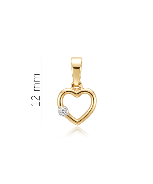 Gold pendant with zirconium "heart"