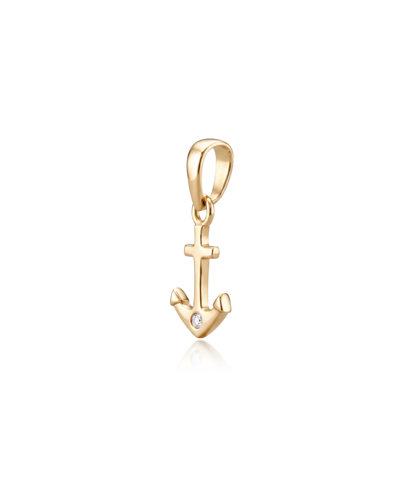 Gold pendant with zirconium "heart"