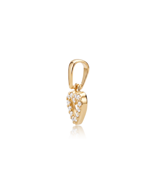 Gold pendant with zircons "heart"