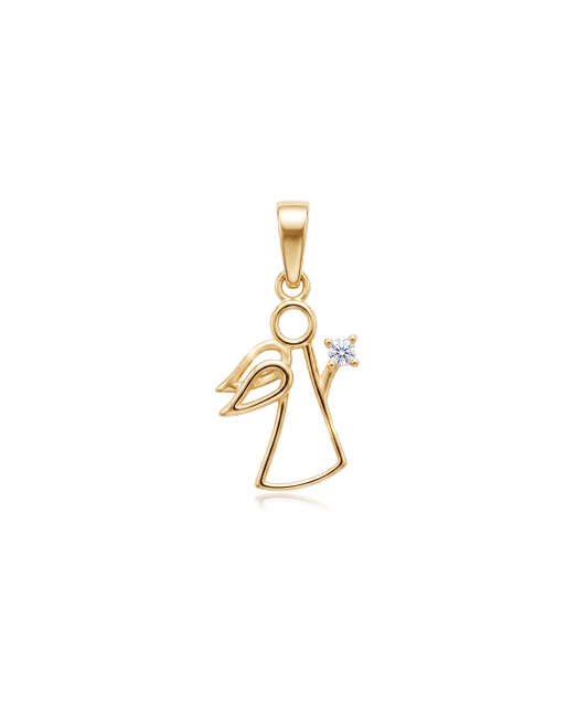 Gold pendant with zirconium "angel"