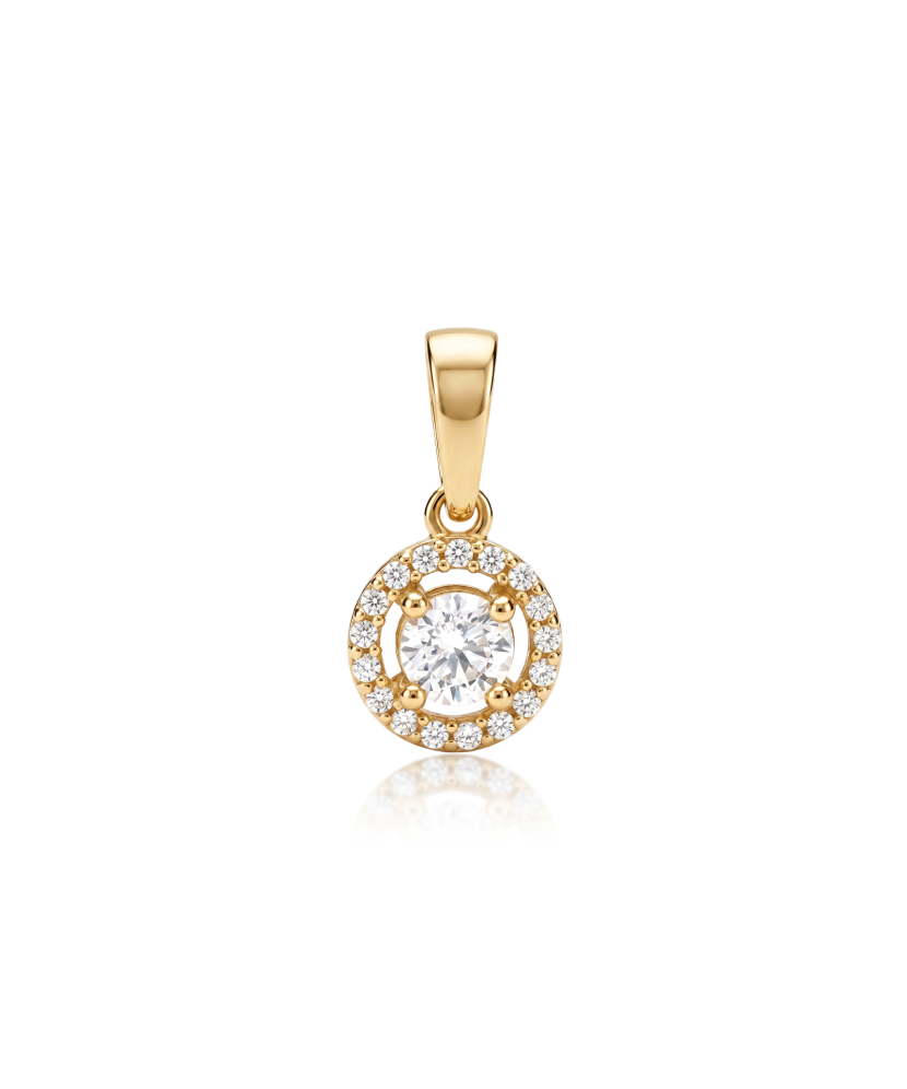 Gold pendant with zircons
