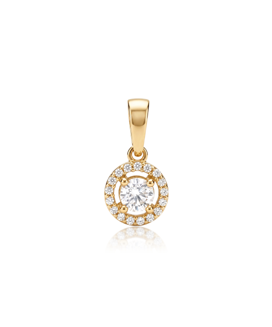 Gold pendant with zircons