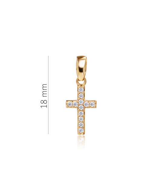 Gold pendant with zircons "cross"