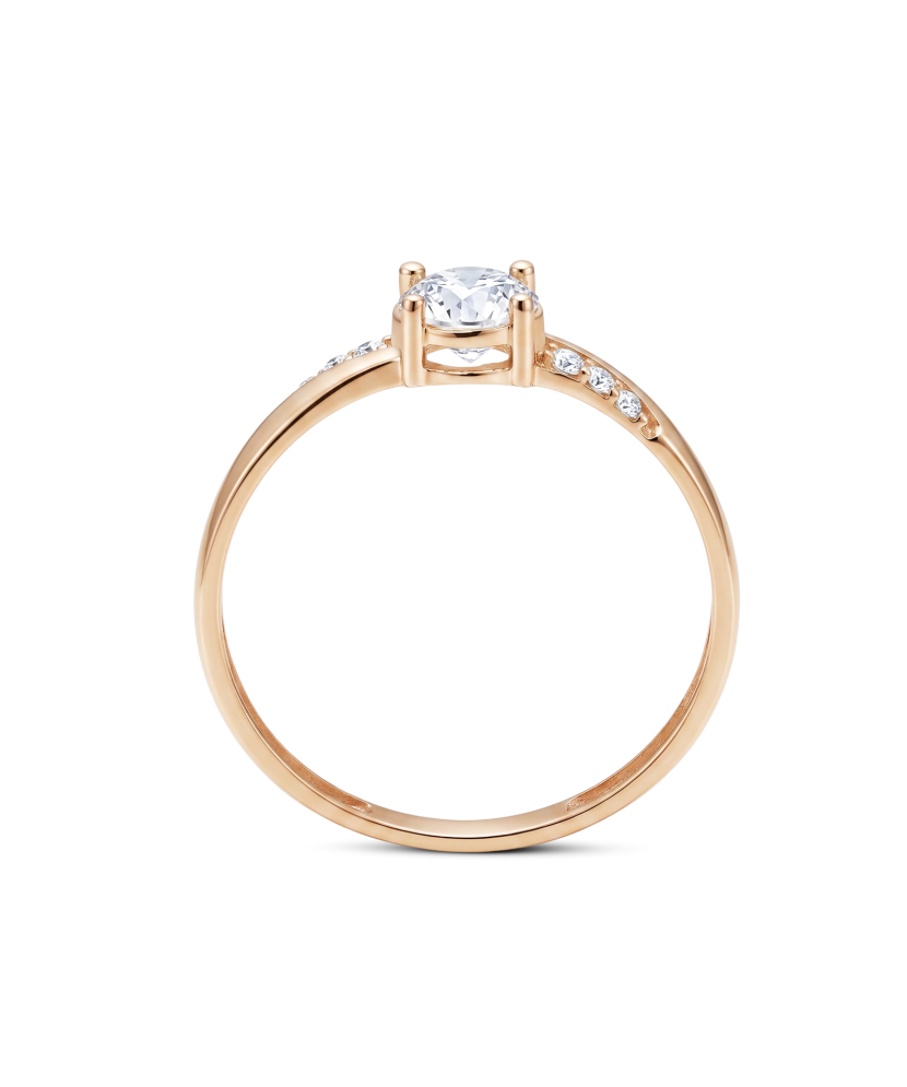 Gold ring with zircons