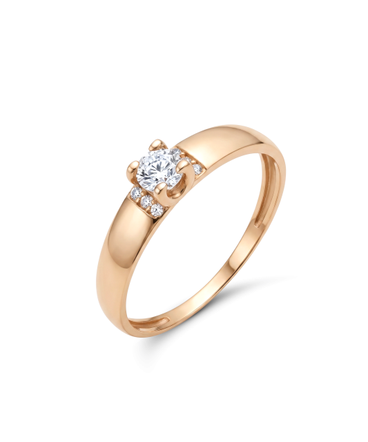 Gold ring with zircons