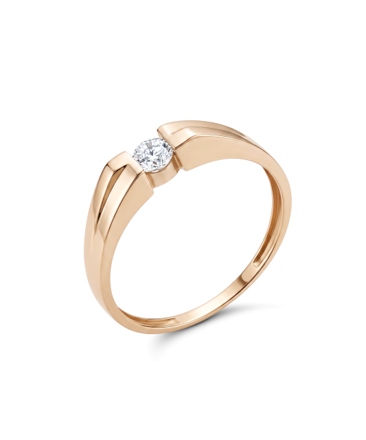 Gold ring with zirconium