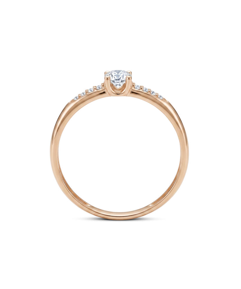 Gold ring with zircons