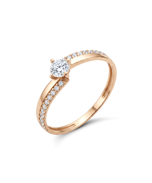 Gold ring with zircons