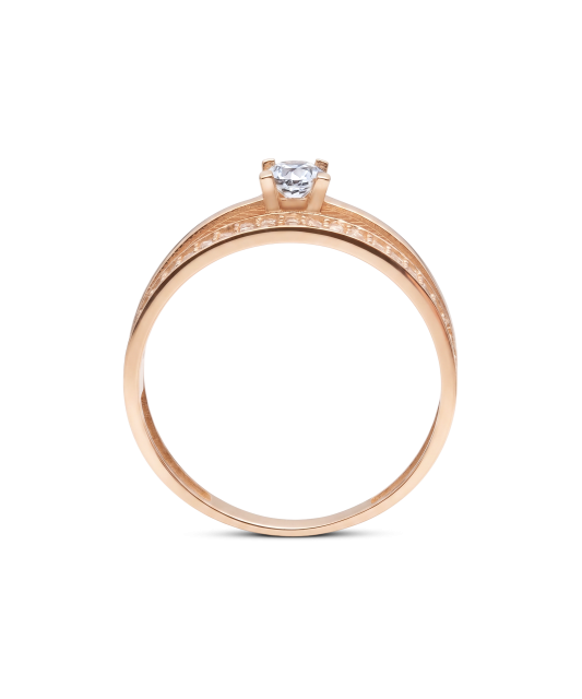 Gold ring with zircons