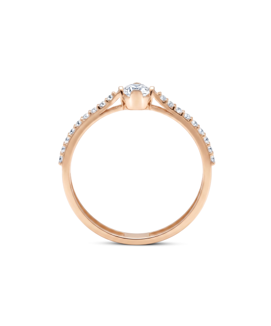 Gold ring with zircons