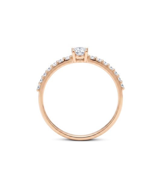 Gold ring with zircons