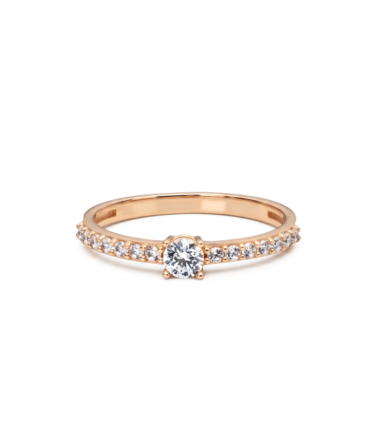 Gold ring with zircons