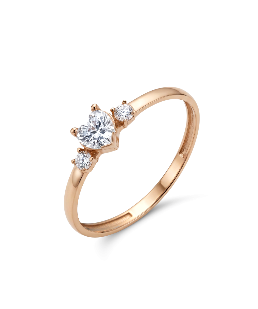 Gold ring with zircons