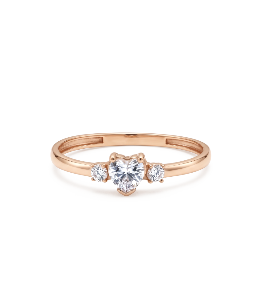 Gold ring with zircons