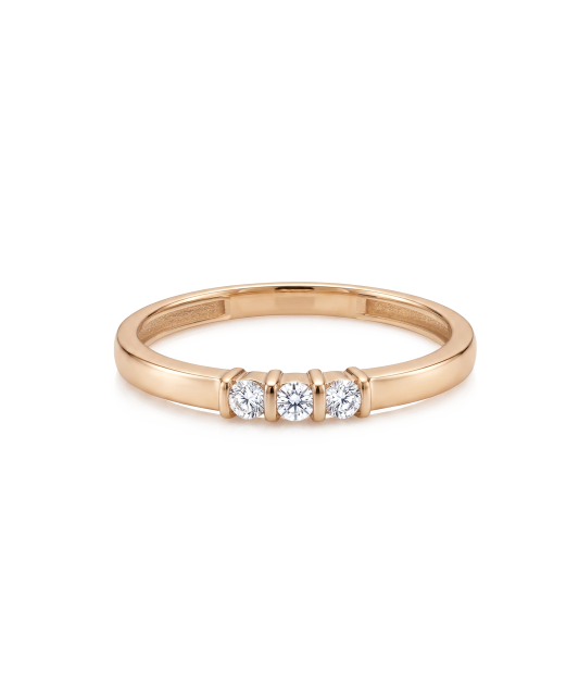 Gold ring with zircons