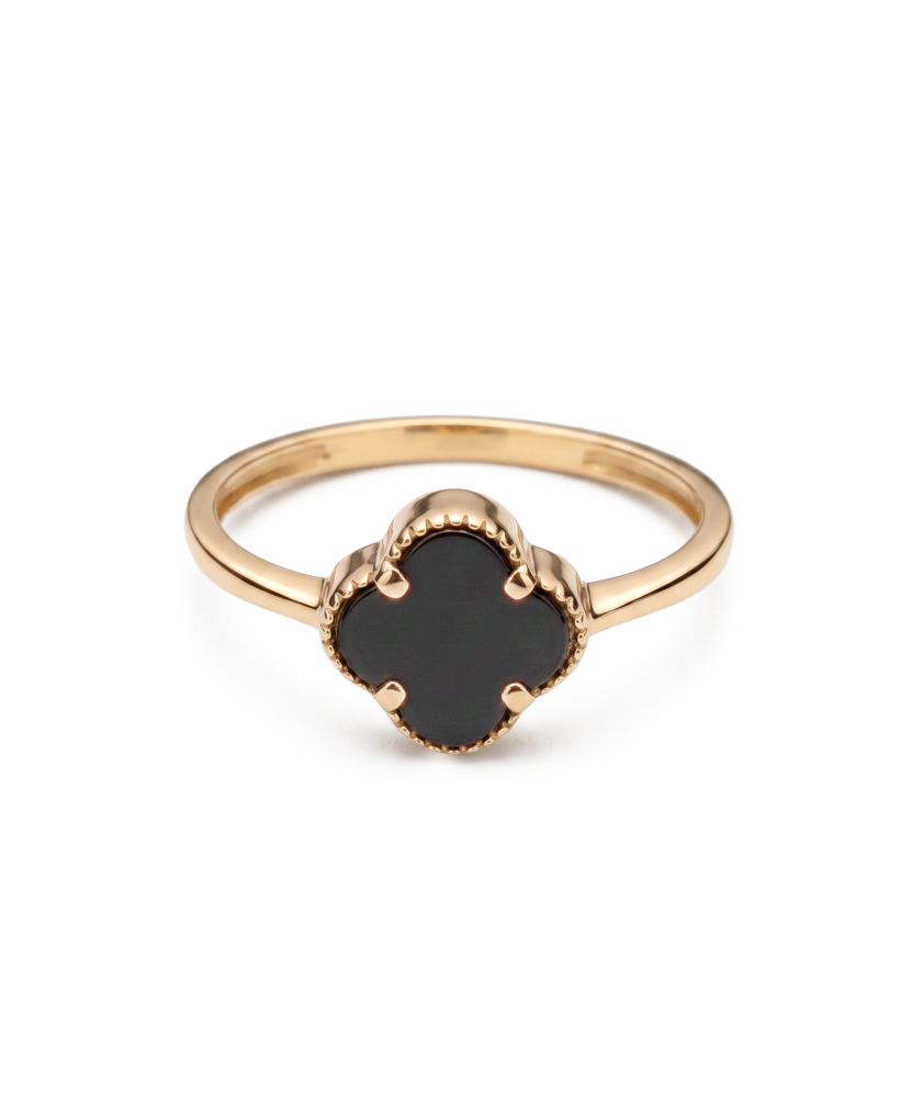 Gold ring with onyx