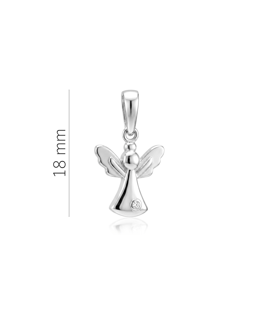 White gold pendant with cubic zirconia “Angel”