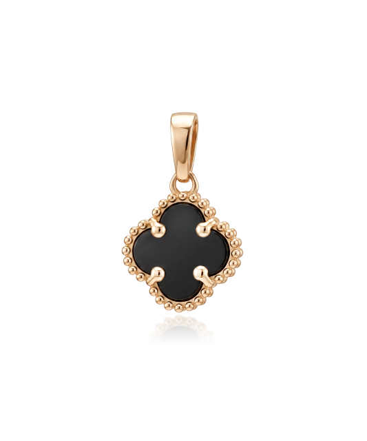 Gold pendant with onyx