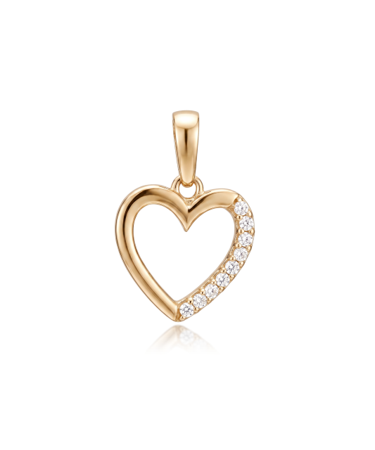 Gold pendant with zircons "heart"
