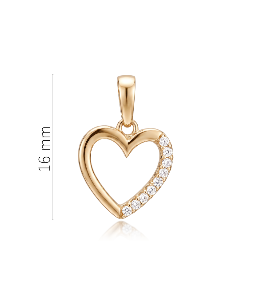 Gold pendant with zircons "heart"