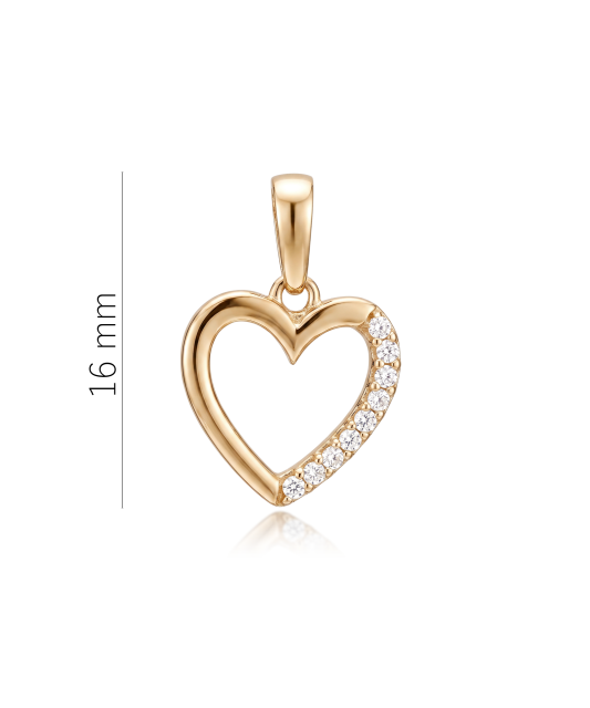 Gold pendant with zircons "heart"