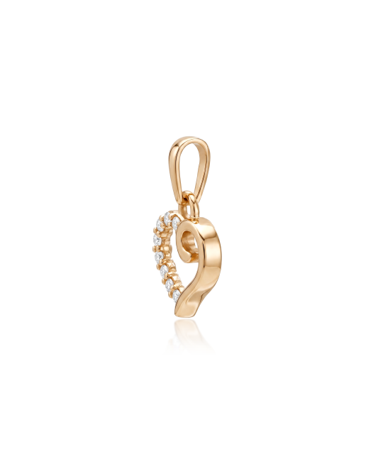 Gold pendant with zircons "heart"