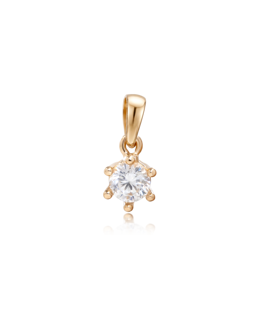 Gold pendant with zirconium
