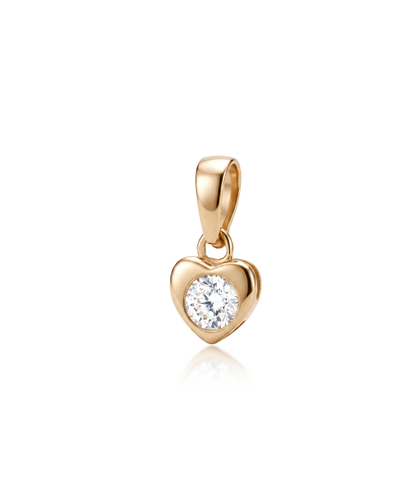 Gold pendant with zirconium "heart"