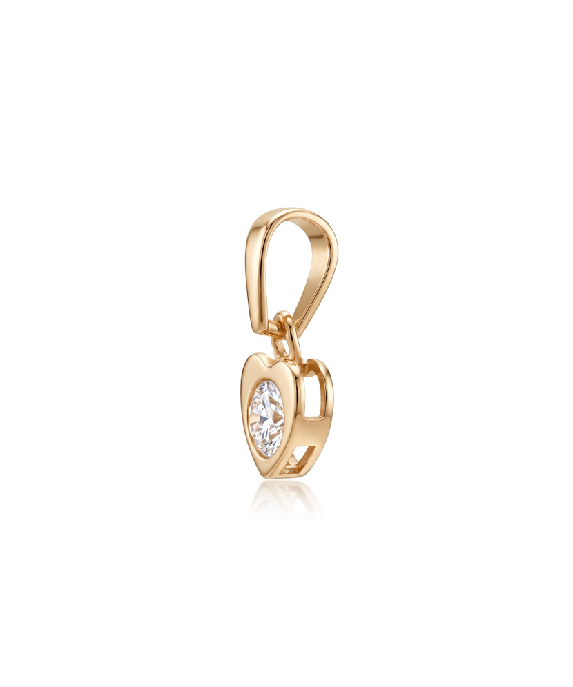 Gold pendant with zirconium "heart"