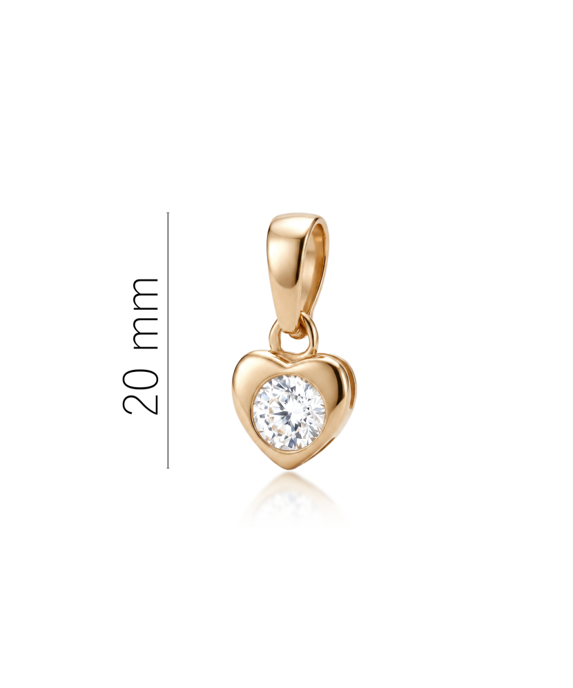 Gold pendant with zirconium "heart"