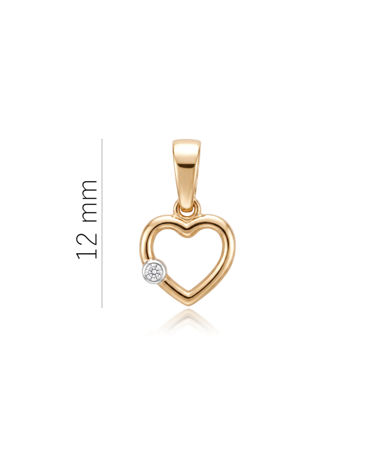 Gold pendant with zirconium "heart"