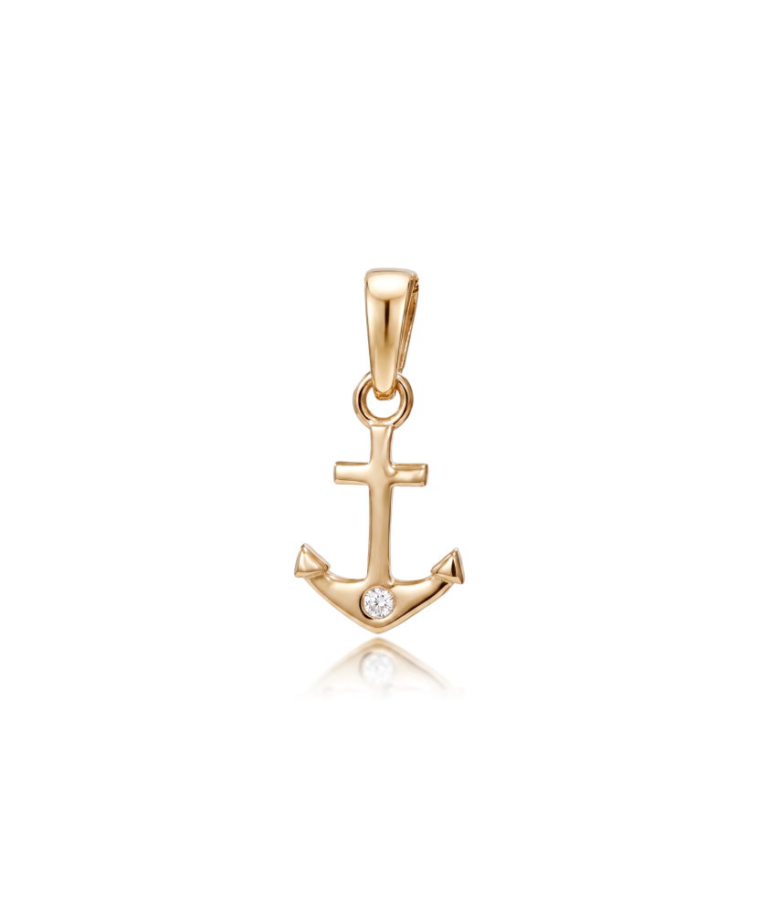 Gold pendant with zirconium "heart"