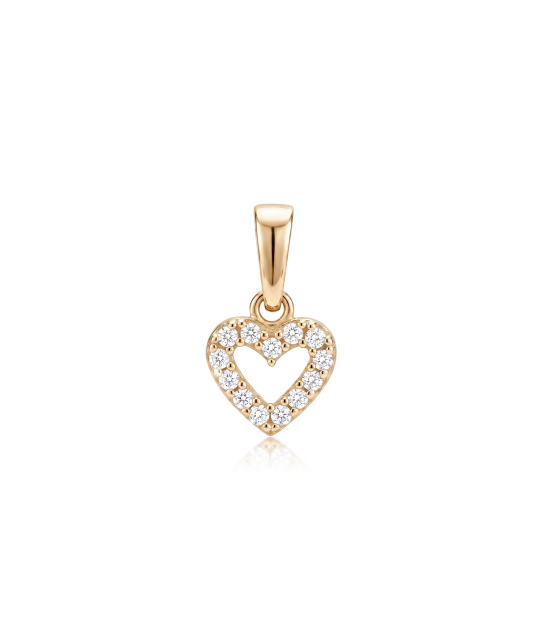 Gold pendant with zircons "heart"