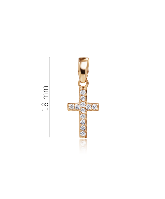 Gold pendant with zircons "cross"