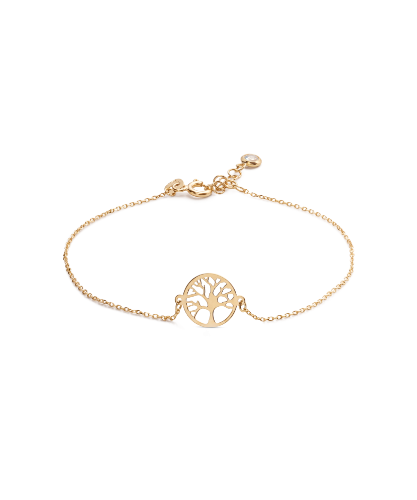 Gold bracelet with zirconia clasp “Tree of Life”