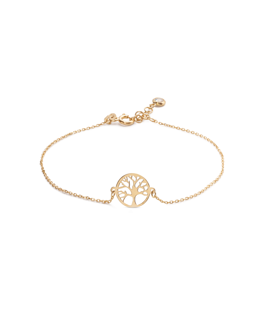 Gold bracelet with zirconia clasp “Tree of Life”