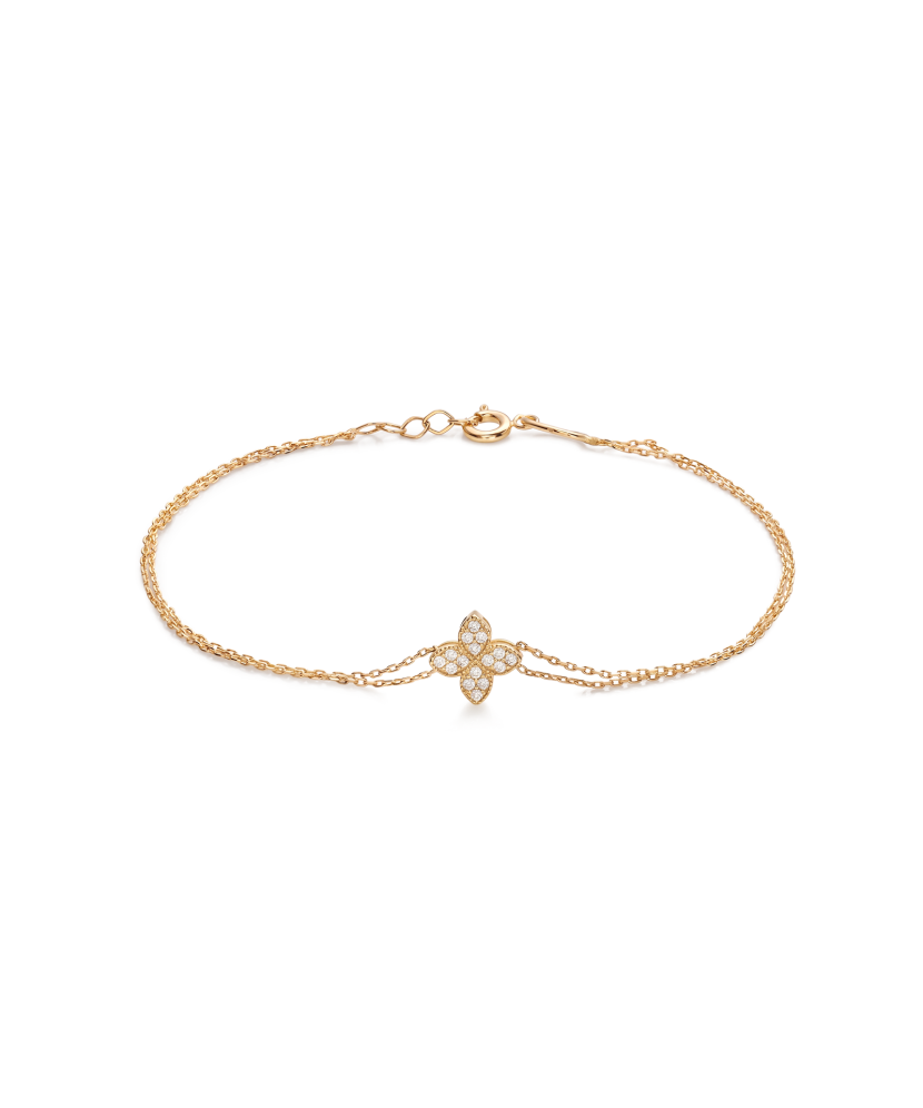 Gold bracelet with zircons